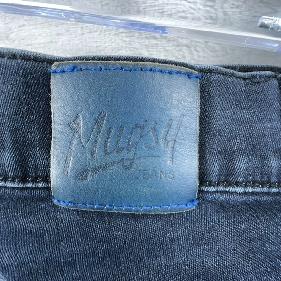Mugsy Straight Leg Jeans Dark Wash Denim Stretch Mid Rise Men's Blue Size W31 - Picture 7 of 13